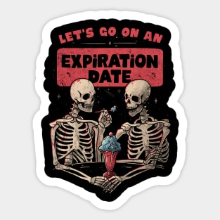 Expiration Date - Death Skull Valentines Gift Sticker